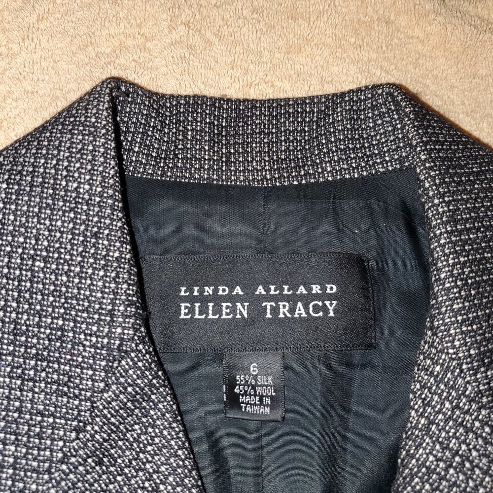 Linda Allard/Ellen Tracy Black/White Checkered suit jacket - Picture 6 of 6